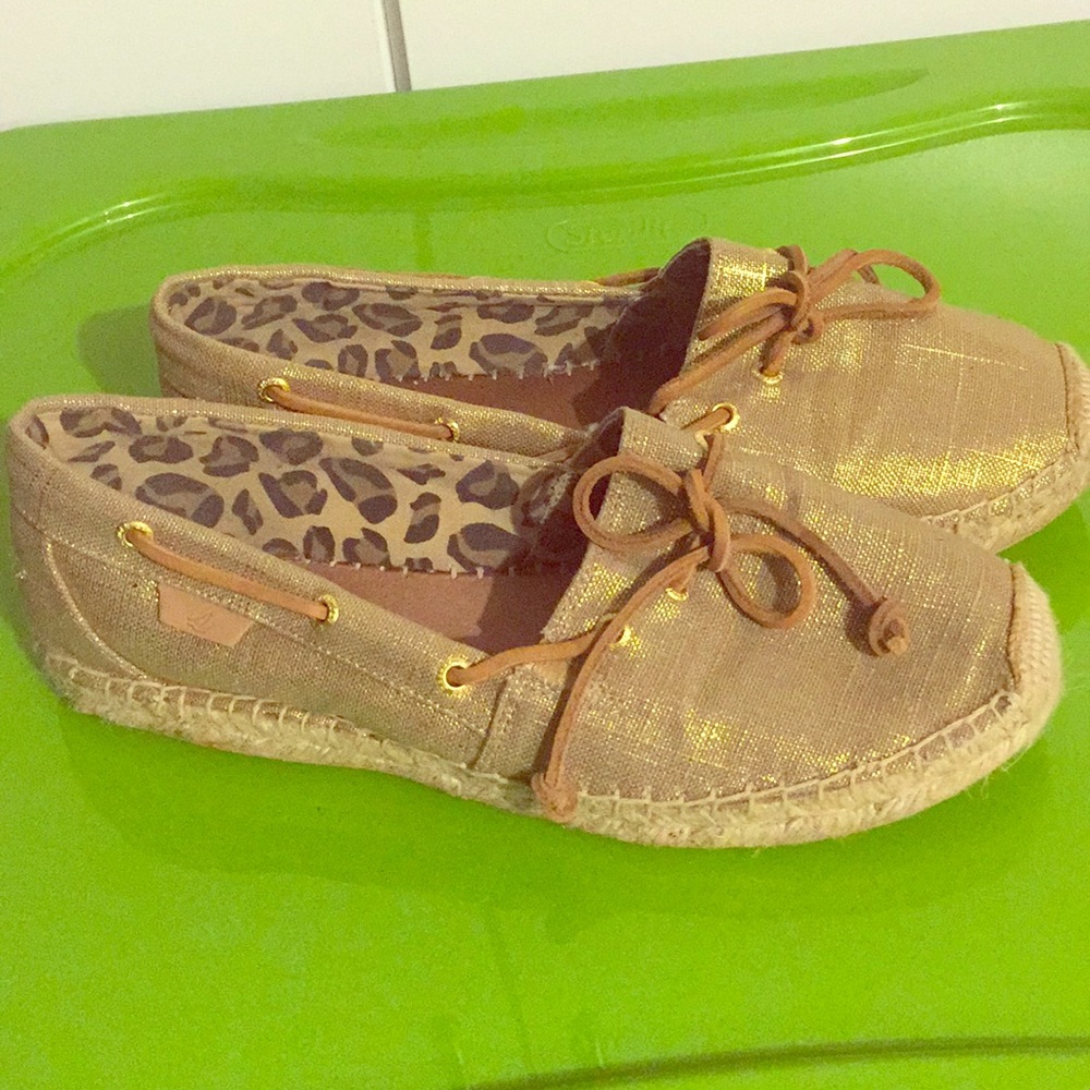 Gold Sperry Espadrilles